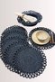 Gerbera 6-Piece Round American Serving and Bread Basket Set |   Washable Vegan Supla Set (9 Colors)