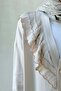 Ruffle Shoulder Mercerized Cardigan - Beige - 2