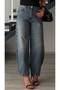 Blue snow wash distressed tinted balloon jean - 3