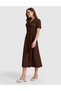 Brown Regular Fit Woven Dress 50321289-Vr029 - 4