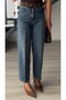 Dark Blue Belted Skater Jean - 6