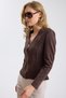 V-Neck Padded Crop Faux Suede Jacket - 3