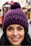 Women's Pompom Patterned Knitted Folded Winter Beanie - 5