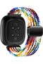 حزام ساعة من النايلون متوافق مع Fitbit Versa 3/Versa 4/Fitbit Sense/Sense 2، حزام رياضي مرن مضفر