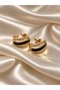 Women's Black / Gold Steel Earrings