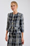 Padded Crop Bukle Tweed Jacket - 3
