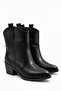 Shane Women's Black Leather Embroidered Pointed Toe Thick Heeled Western Cowboy Boots 5.5 cm Heel - 3