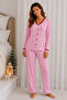 Reported Viscose Buttoned V-Neck Lace Long Sleeve Patterned Pajama Set - 2