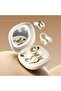 2-in-1 Dual Style Wireless Earbuds Set (2 Pairs Included: In-Ear & Clip-On Ear-Hook TWS) with Charging Case & Makeup Mirror LED Light, Bluetooth Stereo Headset (Skin Tone)