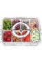 Divided Serving Tray with Lid and Handle, 8 Compartment Snackle Box Container, Travel Charcu