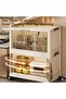 Plastic Storage Bins,5-Tier Cabinet with Visual Lids,Stackable Storage Containers with Magnetic Door - 4
