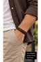 Melviano Shadowline Dark Brown Leather Men's Bracelet - Thin Multi-Layer