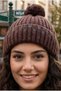 Women's Pompom Patterned Knitted Folded Winter Beanie - 5