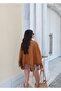 Women's Collared Suede Tasseled Poncho Jacket - 7