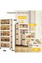 Plastic Storage Bins,5-Tier Cabinet with Visual Lids,Stackable Storage Containers with Magnetic Door - 5