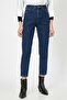Tomas Ramrod Dark Blue Lycra Mom Fit Zippered Jean Trousers