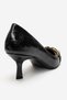 Olinda Black Print Buckle Women's Heeled Shoes - 7