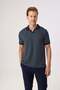 Regular Fit Navy Blue Buttonless Polo Collar T-Shirt - 3