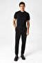 Regular Fit Diagonel Black Jogger Pants - 3
