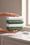 White & Khaki Natural Color 4-Piece 100% Cotton Towel Set 50X90 - 2