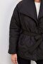 Waterway Patterned Belted Quilted Coat - 7