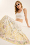 Silk Ecru Spring Branch Skirt