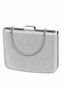 Silver Women's Glittery Evening Dress Clutch Portfolio Metal Chain Wedding Event and Evening Bag - 2