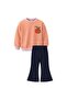 Velvet Tights Knitwear Sweatshirt Thin Seasonal Set 1-6 Years Orange Striped - 2