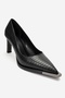 Carlotta Black Striped Women's Heeled Shoes - 5