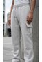 Men's Warm Three-Thread Cargo Pocket Sweatpants with Inner Pockets - 3