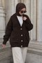 Wool Detailed Knitwear Cardigan Tsd260285 Bitter Brown - 5