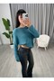 Lune Mercerized Thin Sweater Turquoise - 3