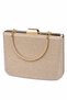 Gold Women's Glittery Evening Dress Clutch Portfolio Metal Chain Wedding Event and Evening Bag - 2