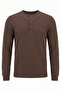 Men's Brown 6211 Buttoned Collar Waffle Sweatshirt - 4
