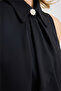 Ruffled Stone Buttoned Georgette Shirt - 4