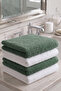 White & Khaki Natural Color 4-Piece 100% Cotton Towel Set 50X90 - 6