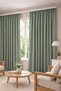 Linen Look Background Curtain with Extra Foam Single Wing Living Room Mint - 3