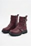 Non-Slip Lightweight Waterproof Sole Belt Detail Short Zippered Girls Boys Winter Boots