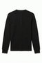 Men's Black 6211 Buttoned Collar Waffle Sweatshirt - 4