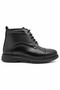 Black Men's 100% Genuine Leather Lace-Up Zippered Ankle Boots |   Rubber Sole Full Mold |   Daily Classic Stylish Comfortable Men's Boots Shoes |   Ankle-Length Modern Design Leather Boots Suitable for Business, Office, and City Use. - 5