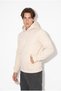 Men's Beige 6200 Hooded 3 Thread Sweatshirt