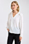 V-Neck Logoed Georgette Shirt - 2