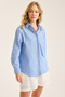 Striped Mini Drop Hem Shirt - 2