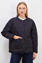 Waterway Patterned Quilted Snap Button Coat - 7