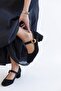 Merel Black Suede Women's Thick Heeled Shoes - 3
