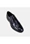 Men's Black Lace-Up Leather Groom Shoes with Brogue Detail - 7