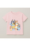 Bluey Family Group Printed Kids T-Shirt 100% Cotton Pink