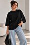 Women's Oversize Modal Blouse with Three-Quarter Sleeves Basic Lnc34