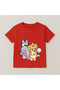 Bluey and Bingo Costume Printed Children's T-Shirt 100% Cotton Red