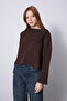 Asymmetric Collar Oversize Knitwear Sweater Brown - 4